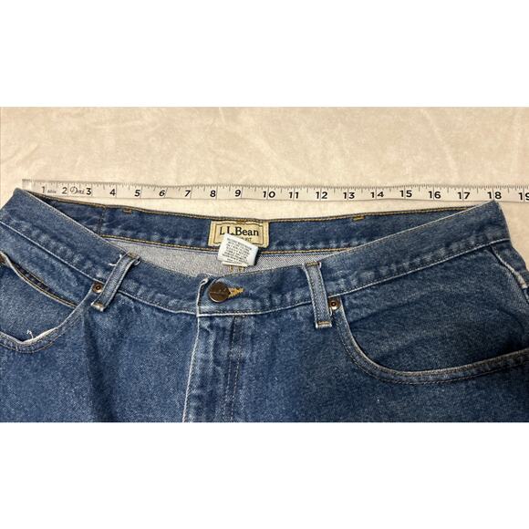 LL Bean Jeans Mens Size 38x29 Blue Classic Fit Denim Straight Leg Cotton Pants - Picture 4 of 8